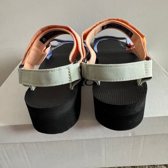 New Teva Platform Sherbert Sandals Universal Multicolor Buckle Strap Sz 10 - Picture 5 of 7